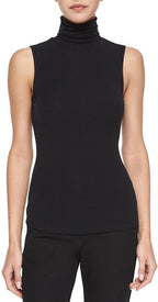 Theory Black Sleeveless Rollneck Wendel Top
