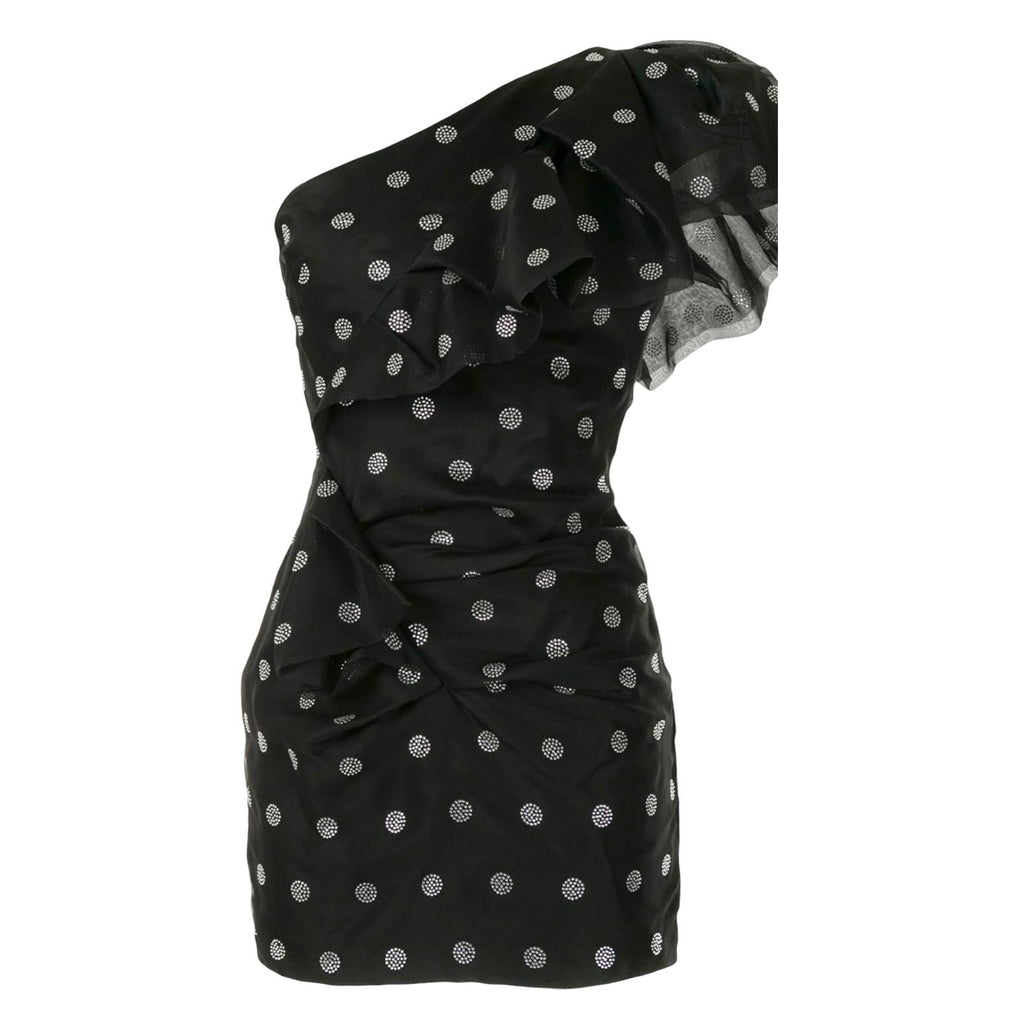 Alexandre Vauthier crystal polka-dot asymmetric mini dress