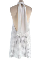 Amen White Rhinestone-Embellished Mini Dress
