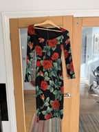 Dolce & Gabbana Rose Print Bodycon Dress