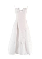 Adeam White Textured Geometric Maxi Dress