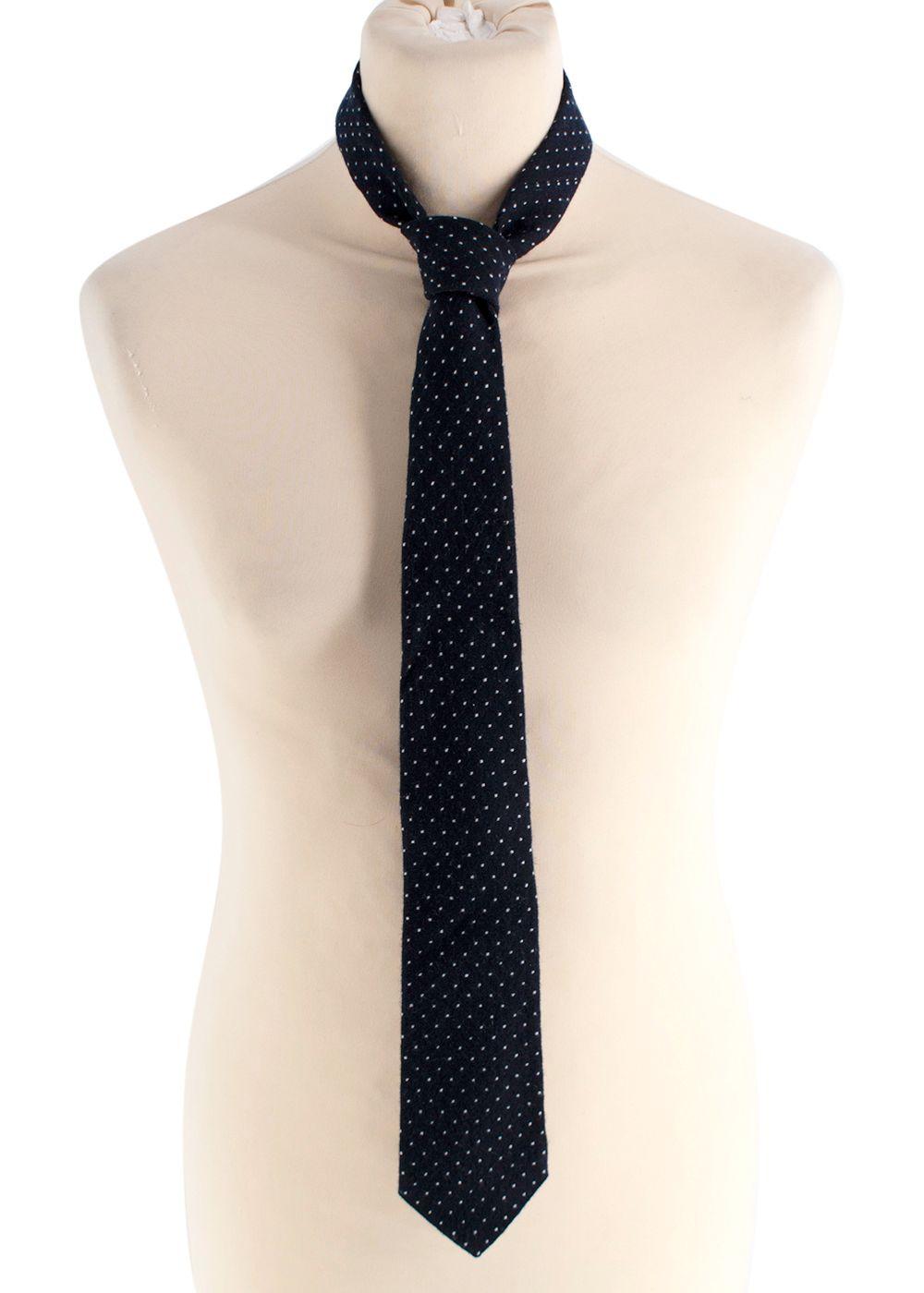 Turnbull Asser Black with Blue and White Dots Tie