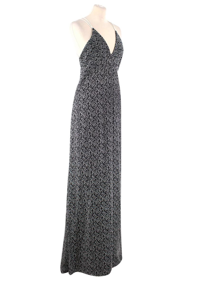 Galvan Black & White Textured Low Back Gown