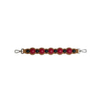 Fendi tan and red scalloped leather mini strap