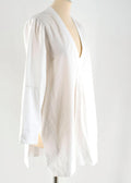 Tome White V-neck Long Sleeve Shirt
