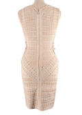 Herve Leger Beige Velvet Bandage Midi Dress