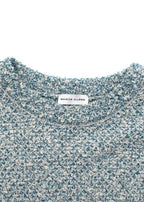 Maison Ullens Blue Tweed Crew Neck Jumper