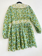 Zimmermann Green Golden Plisse Mini Dress