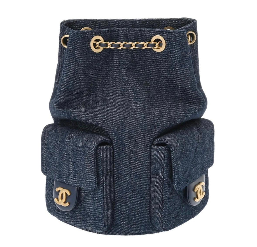 Chanel Blue Denim Backpack