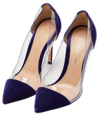 Gianvito Rossi Purple Velvet Plexi 105