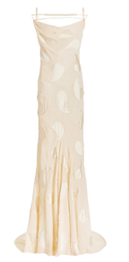 Ivory Cotton Draggiu Maxi Dress/Gown