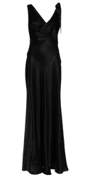 Alberta Ferretti Black Silk Maxi Dress