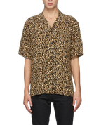 Saint Laurent Brown Printed Short Sleeve Shirt