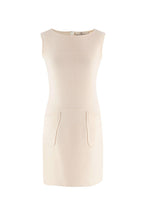 Valentino Boutique Buttermilk Sleeveless Wool Dress