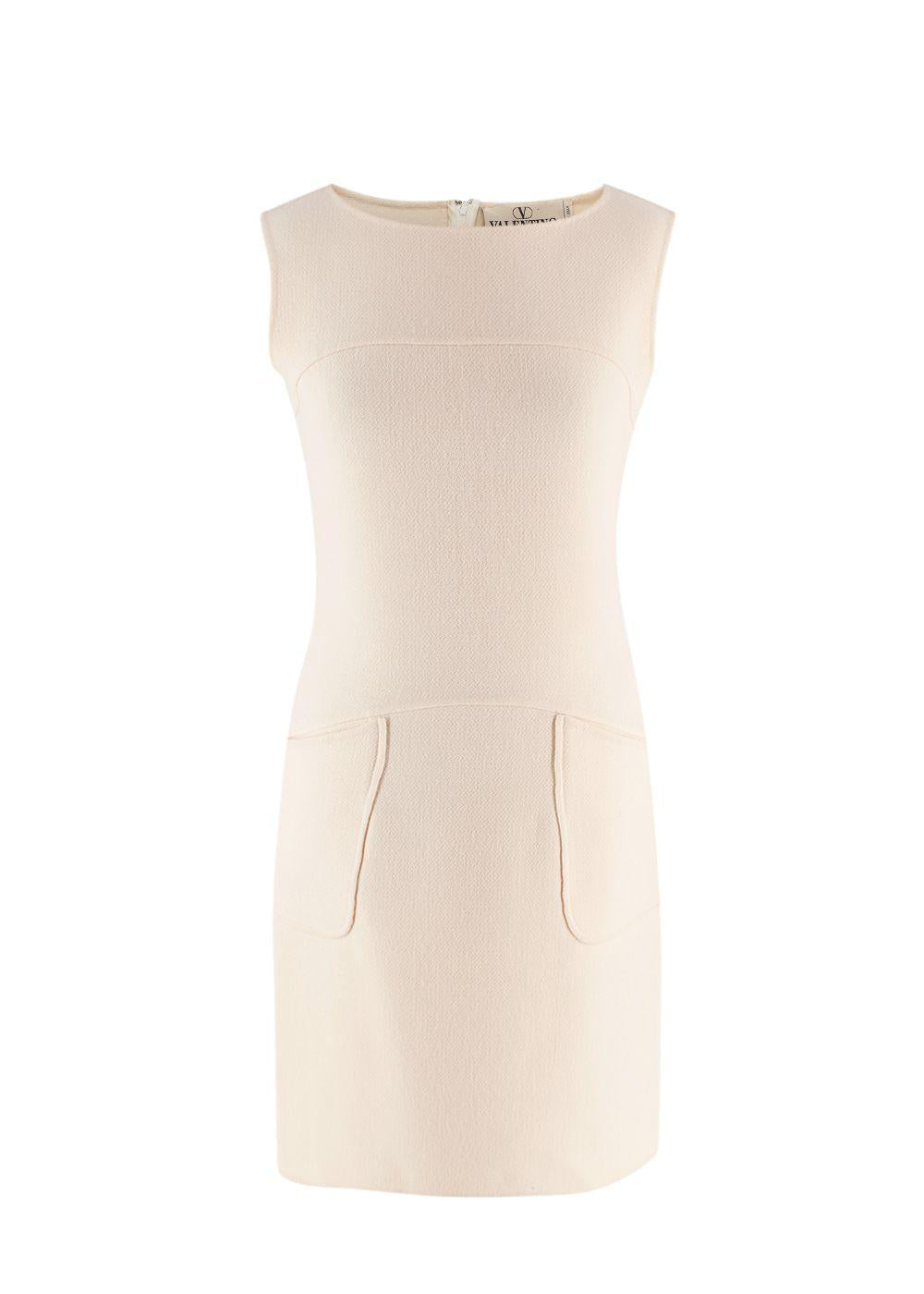 Valentino Boutique Buttermilk Sleeveless Wool Dress