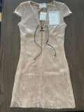 16Arlington Beige Sequin Embellished Mini Dress
