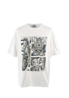 Hermes White Mega Chariot Print Cotton  T-Shirt