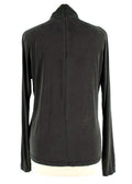 Ganni Charcoal Draped Long Sleeve Top