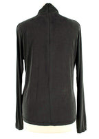 Ganni Charcoal Draped Long Sleeve Top