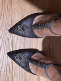 Dove Grey Eridania Crystal Sandals