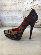 Cesare Paciotti animal print pony hair stiletto pumps