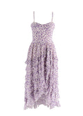 Rococo Sand Purple Leopard Print Avana Midi Dress