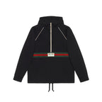 Gucci Black half-zip coated cotton jacket