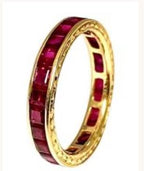 14ct Yellow Gold Ruby Eternity Ring - Size M 1/2