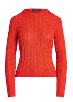 Ralph Lauren Orange Cable Knit Cashmere Jumper