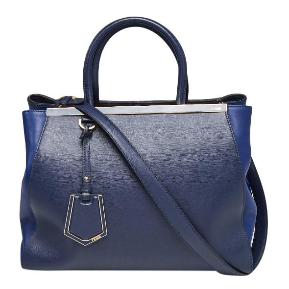 Fendi Blue leather 2Jours Tote Bag