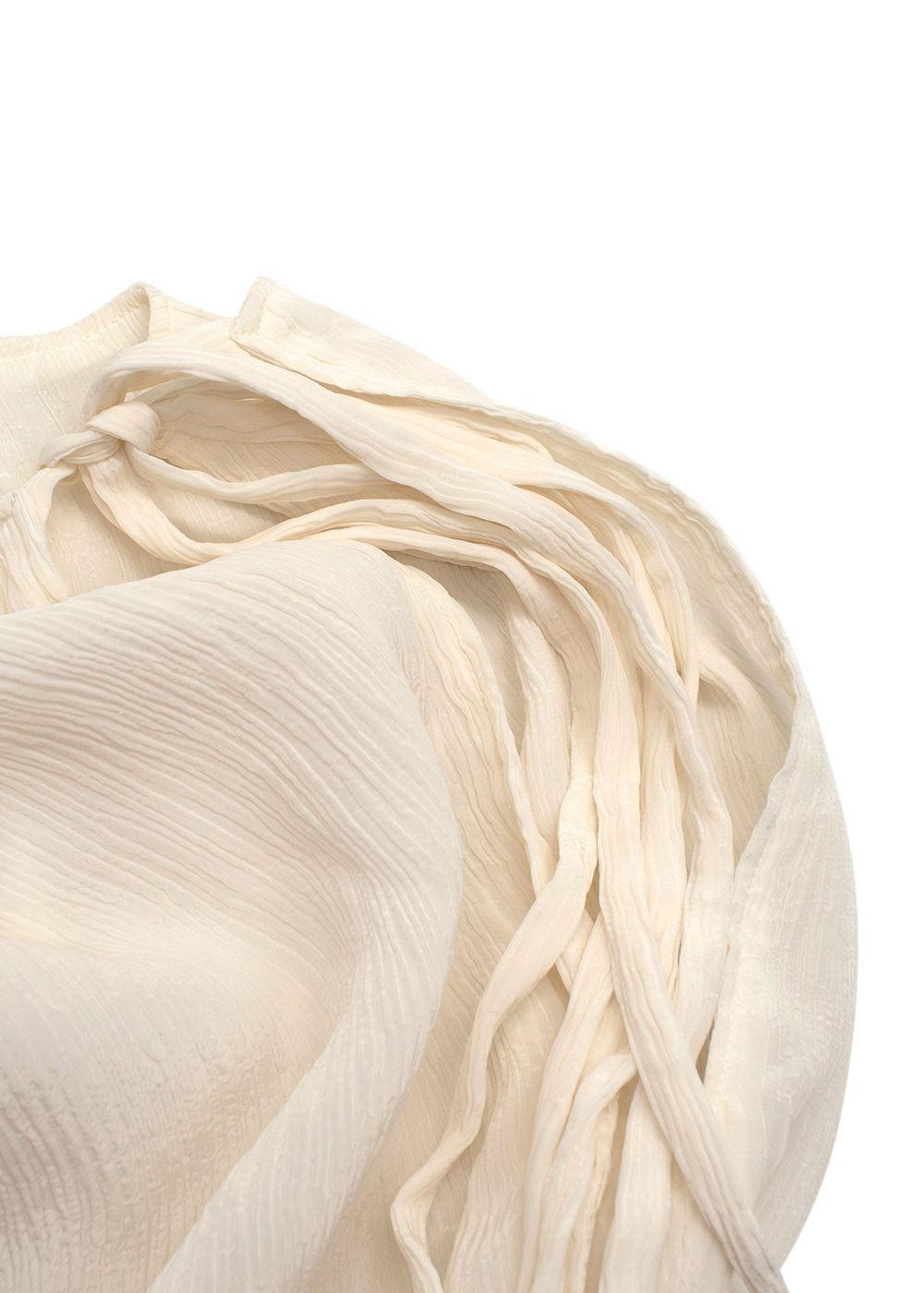 Aeron Cream Crinkle Tie One Shoulder Dress