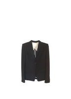 Black Crepe Single-Breasted Blazer