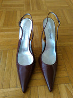 Dolce & Gabbana Burgundy Slingback Sandals