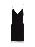 Bella Crystal Tassel Black Bodycon Dress
