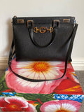 Gucci Black Leather Zumi Top Handle Tote