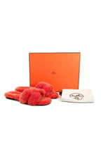 Hermes Orange Fluffy Oran Sandals