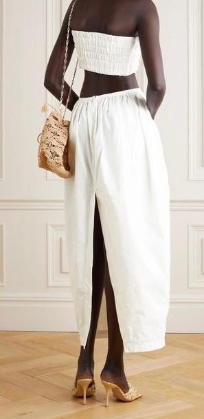 Christopher Esber White Ruched Cocoon Maxi Dress