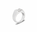 0.7ct Princess Cut Diamond Signet Ring - Size 55