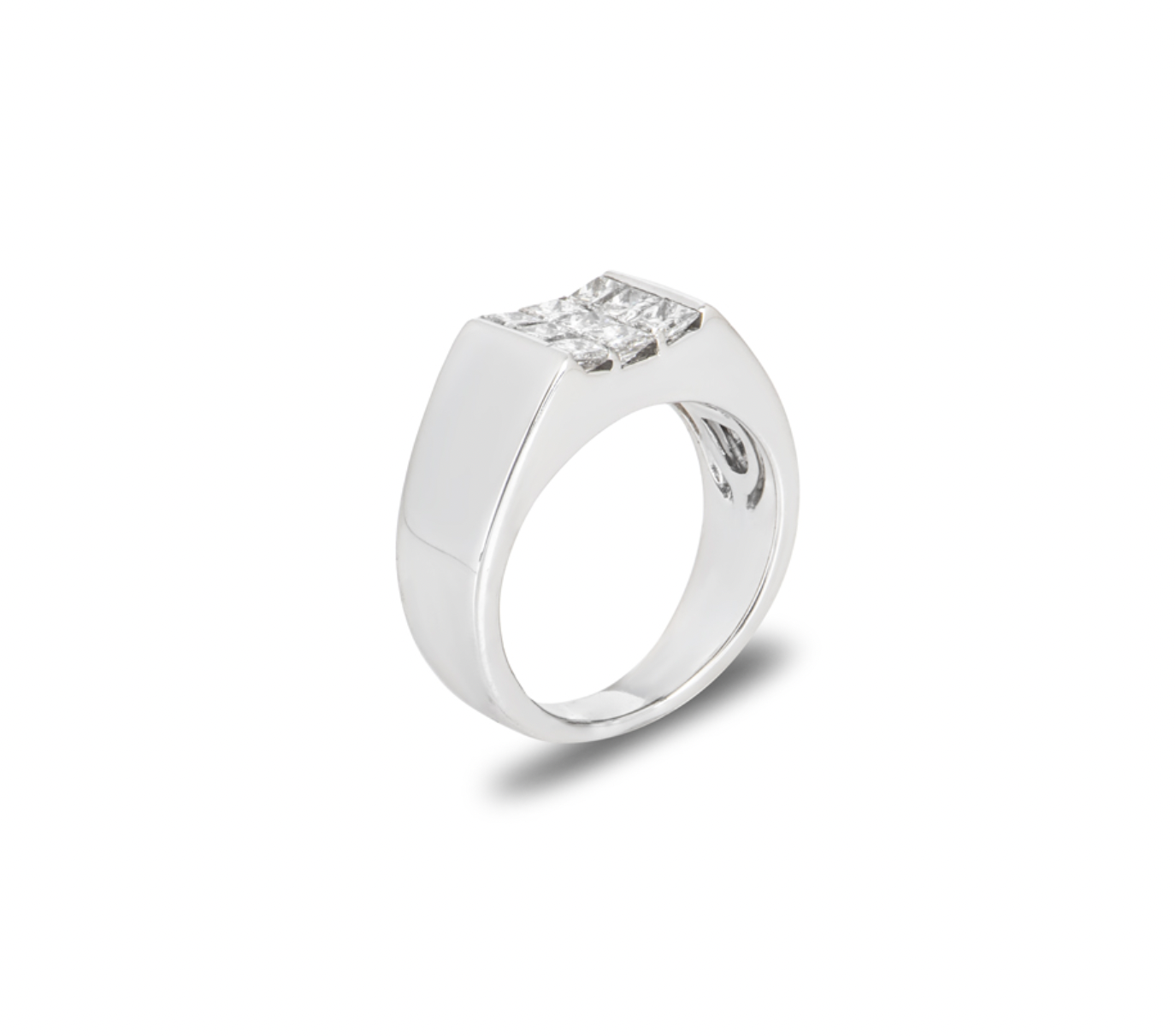 0.7ct Princess Cut Diamond Signet Ring - Size 55