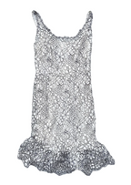 White Floral Lace Frilled Dress