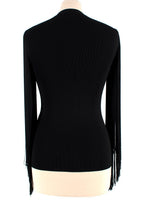 Christopher Kane Black Tassel Sleeved Top