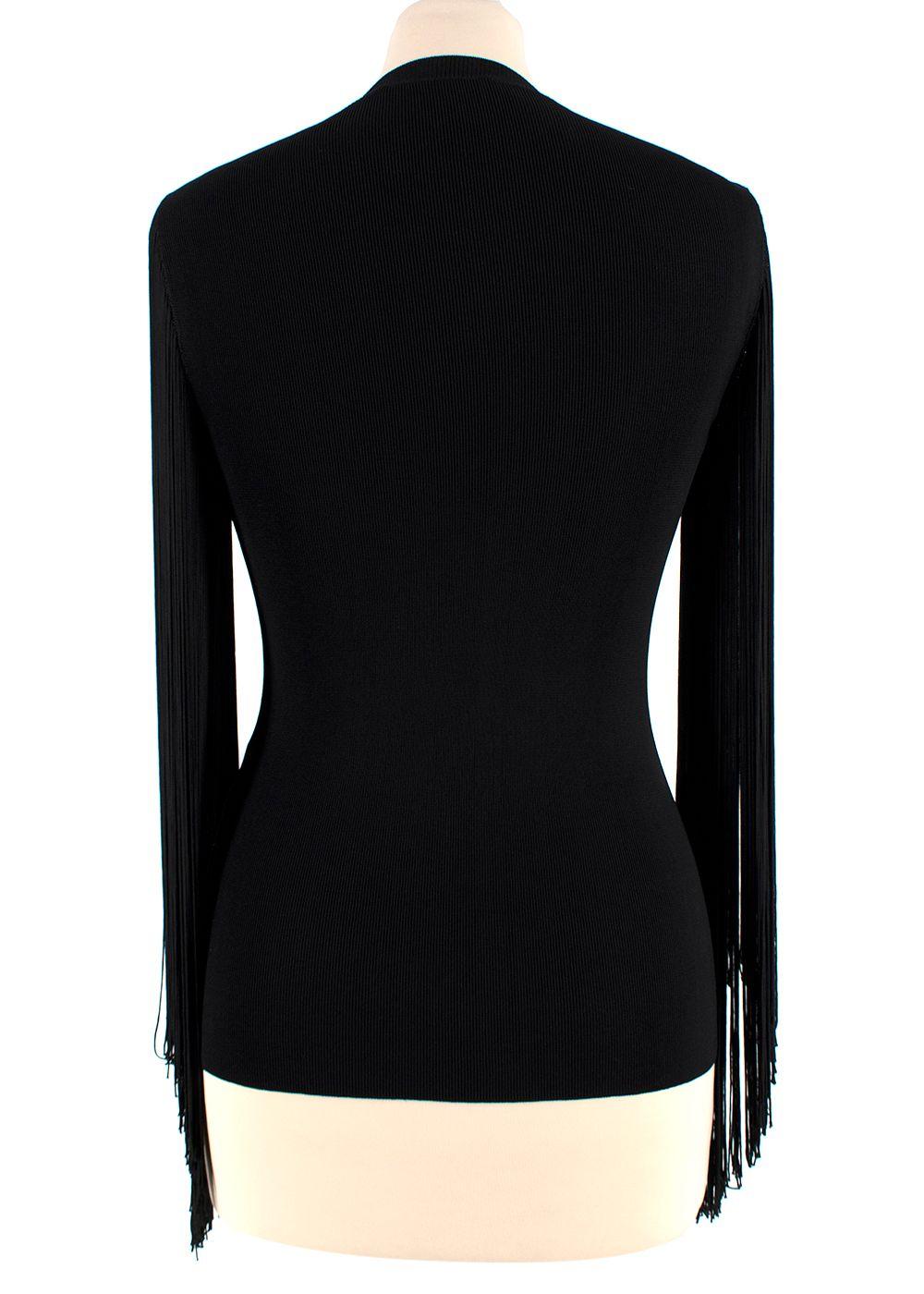 Christopher Kane Black Tassel Sleeved Top