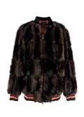 Etro Brown Faux Fur Bomber Jacket