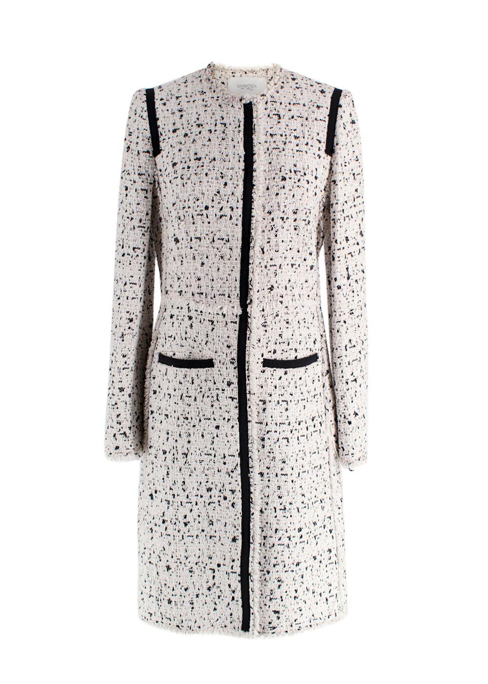 Giambattista Valli Black and White Lightweight Tweed Coat