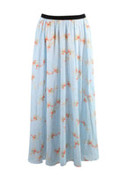 Emilia Wickstead Blue Floral Print Alula Midi Skirt
