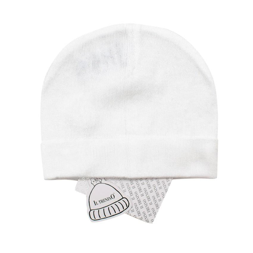 Il Trenino White Soft Cotton Artisanal Beanie