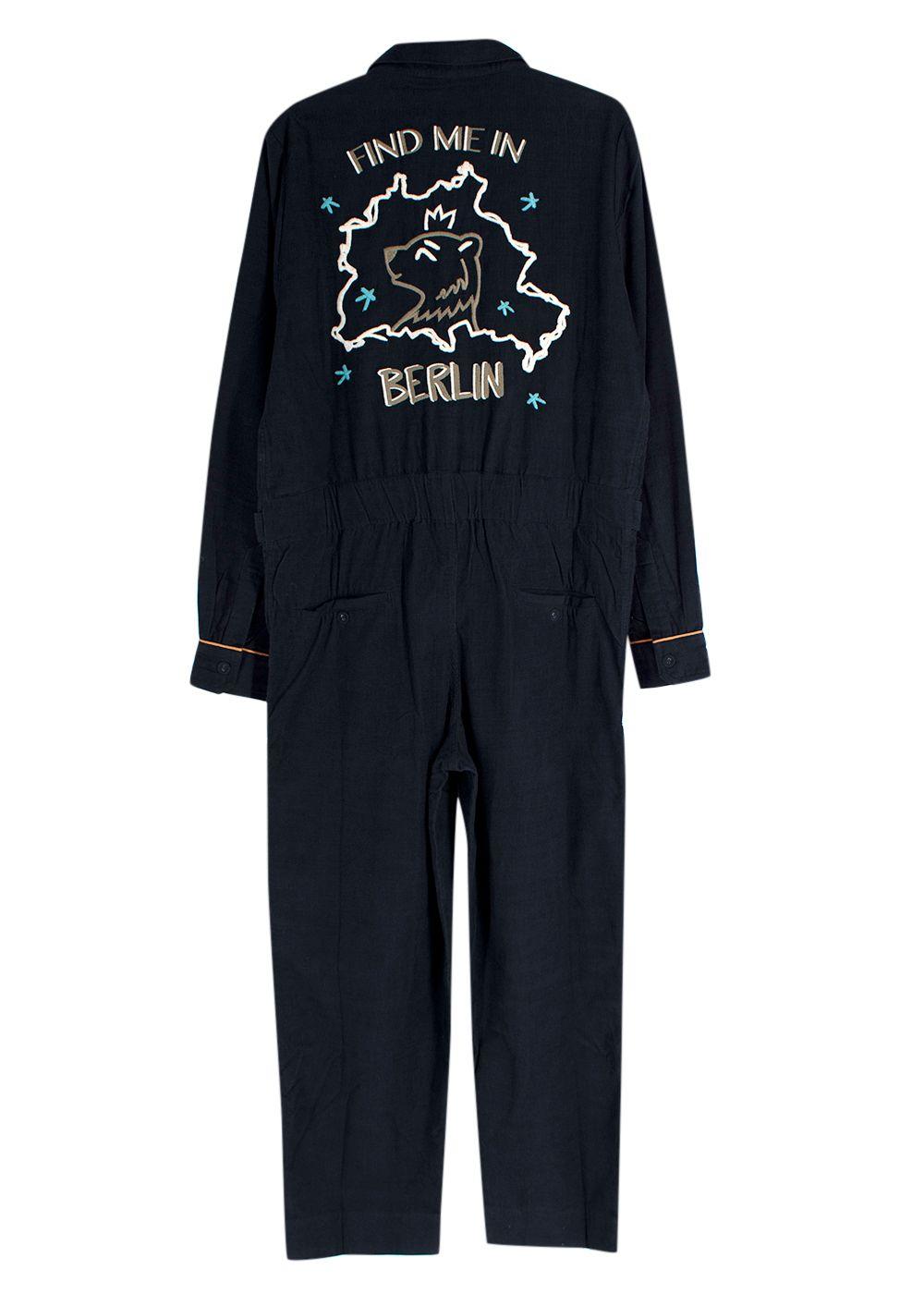 CHUFY Navy Corduroy Frank 'Find Me In Berlin' Jumpsuit