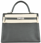 Graphite Veau grey Taurillon Clemence leather Kelly II 35 Retourne bag PHW