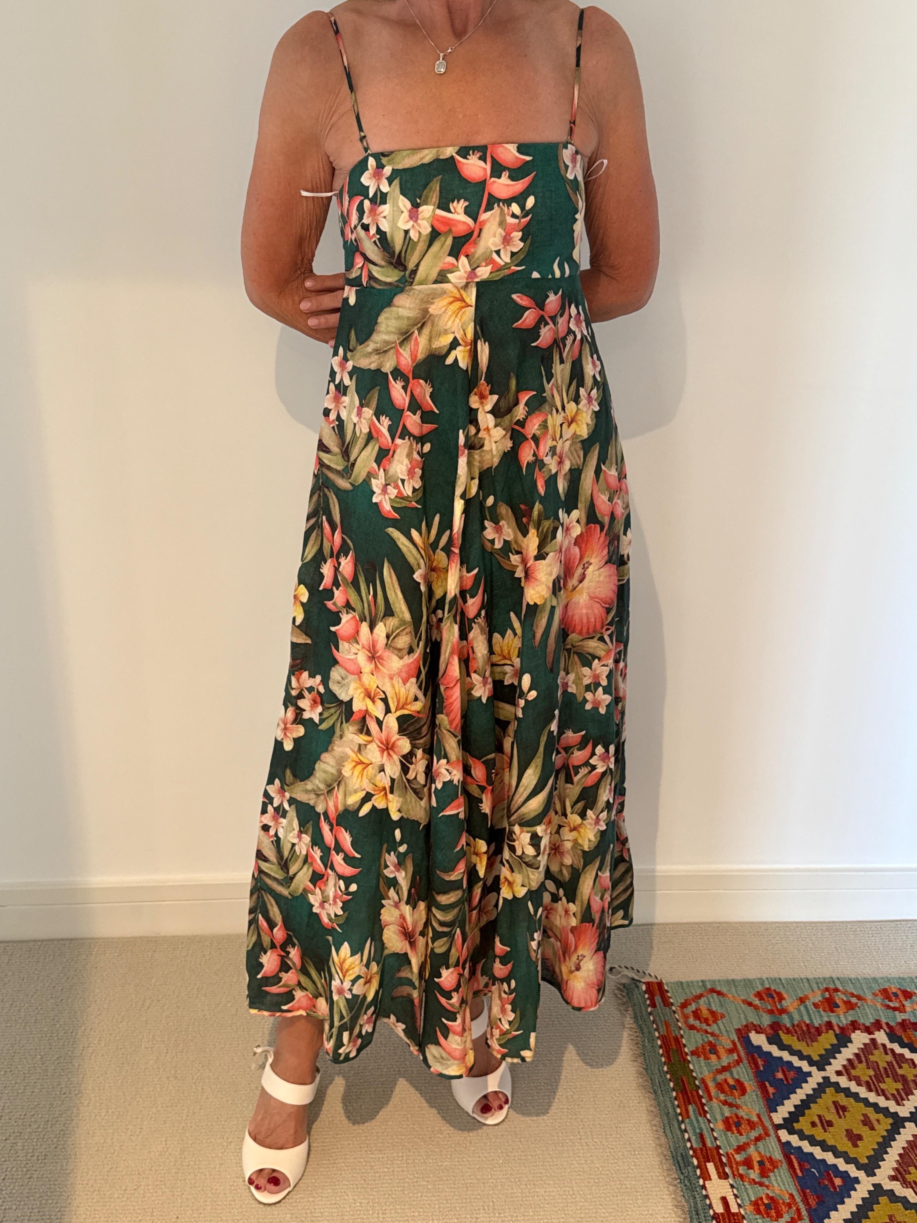 Floral Linen Midi Dress