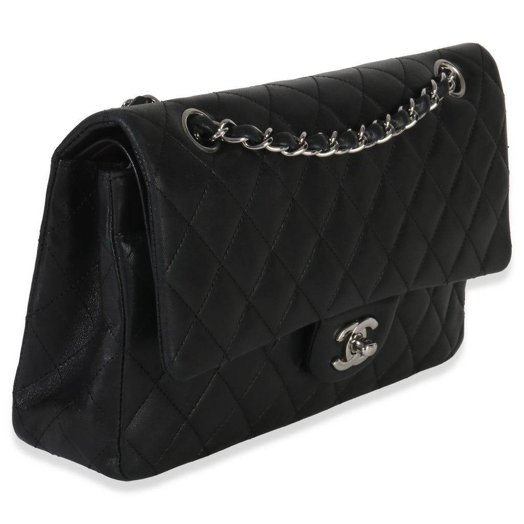 Chanel Black Quilted Lambskin Medium Classic Double Flap Bag